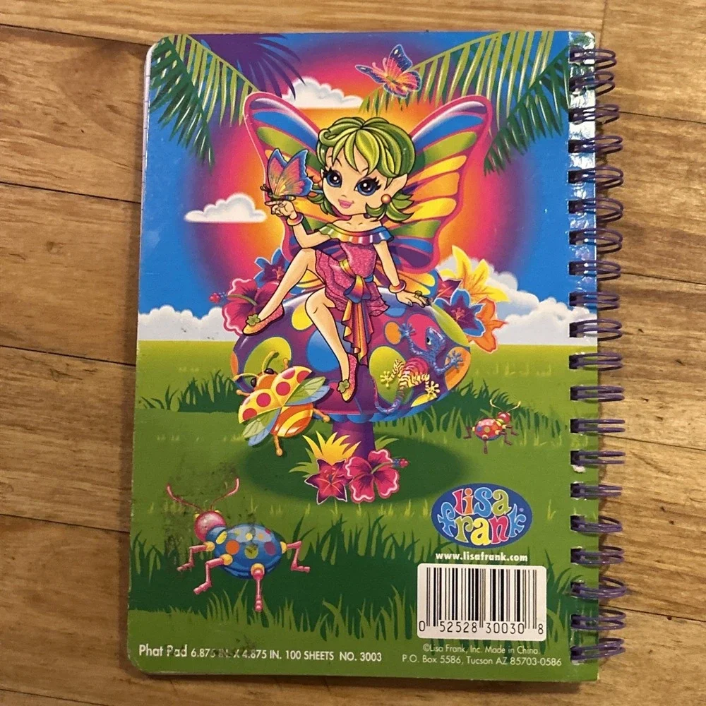 Lisa Frank Tropical Rainbow Fairy Layla Butterfly Spiral Notebook Paper D3